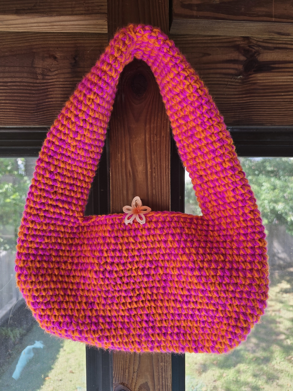 Handmade Pink & Orange Bogo Hand Bag Piper K Scarf Creme Shop Mask Bear Keychain - Picture 4 of 13
